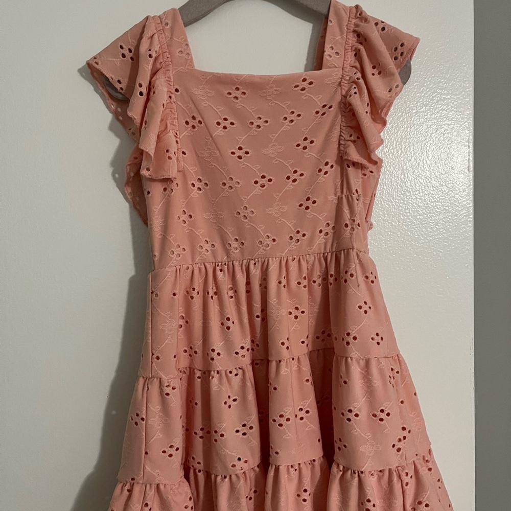 Pink Ruffled Kids Dress - Picture 4 of 4